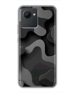 Чохол для Realme C30 з картинкою «Темний абстрактний камуфляж»