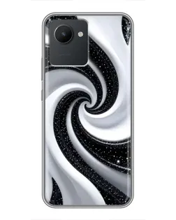 Чохол для Realme C30 з картинкою «Чорно-біла спіраль»