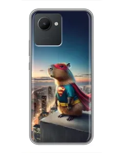 Чехол для Realme C30 с картинкой «Капи-мен супергерой»