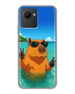 Чехол для Realme C30 с картинкой «Морская капибара»