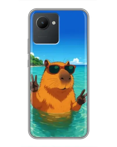 Чехол для Realme C30 с картинкой «Морская капибара»