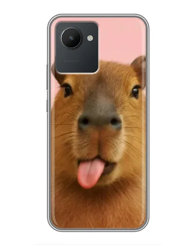 Чехол для Realme C30 с картинкой «Капибара с языком»