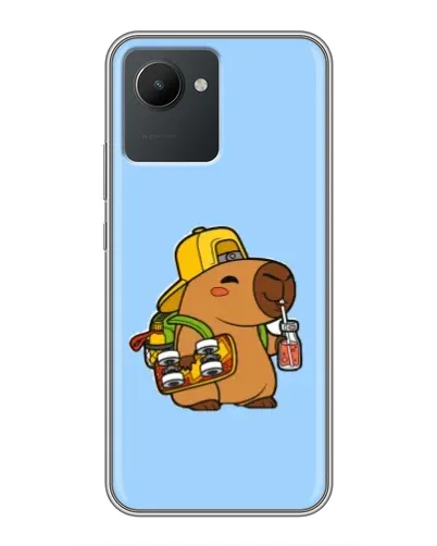 Чехол для Realme C30 с картинкой «Капибара на скейте»