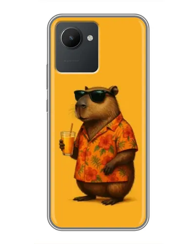 Чехол для Realme C30 с картинкой «Капибара на отдыхе»