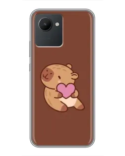 Чехол для Realme C30 с картинкой «Капибара с сердцем»
