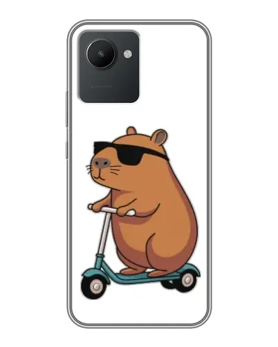 Чехол для Realme C30 с картинкой «Капибара на самокате»