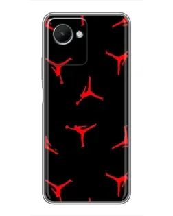Чехол для Realme C30s с картинкой «Jordan Red Pattern»