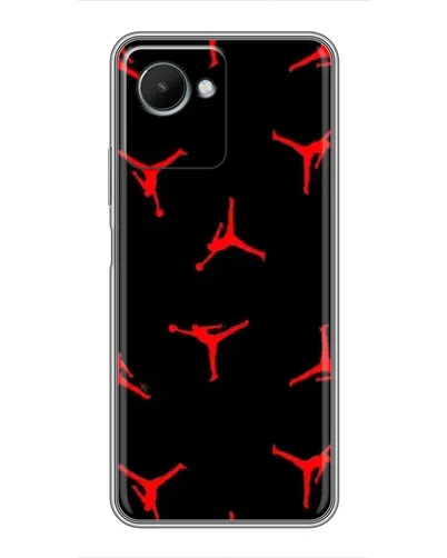 Чехол для Realme C30s с картинкой «Jordan Red Pattern»