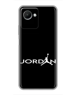 Чехол для Realme C30s с картинкой «Jordan White Logo»