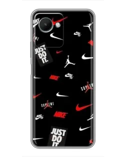 Чехол для Realme C30s с картинкой «Nike Mix Pattern»