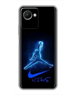Чехол для Realme C30s с картинкой «Jordan Neon Blue»