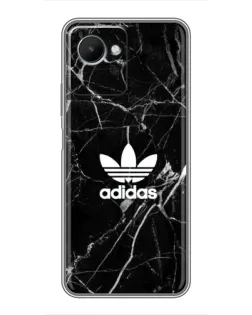 Чехол для Realme C30s с картинкой «Белый мрамор Adidas»