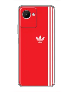 Чехол для Realme C30s с картинкой «Красный минимализм Adidas»