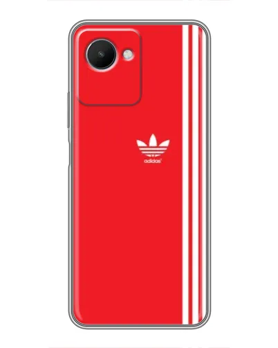 Чехол для Realme C30s с картинкой «Красный минимализм Adidas»