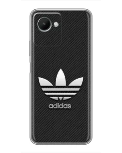 Чехол для Realme C30s с картинкой «Adidas Карбоновая текстура»