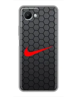 Чехол для Realme C30s с картинкой «Nike — карбоновая сетка»