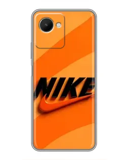 Чехол для Realme C30s с картинкой «Оранжевый драйв Nike»