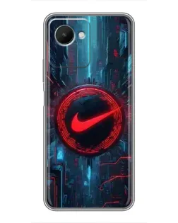 Чехол для Realme C30s с картинкой «Техногенный стиль Nike»