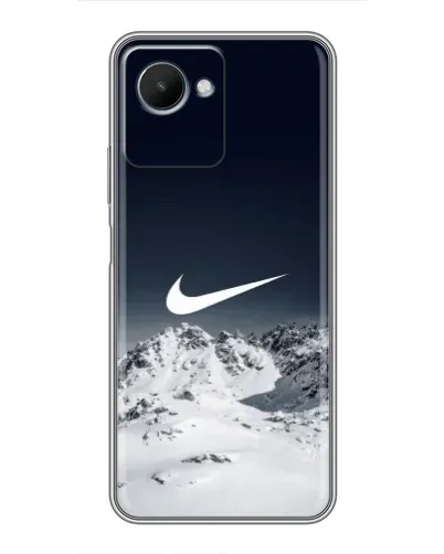 Чехол для Realme C30s с картинкой «Nike — зимние горы» Чехол для Realme C30s с картинкой «Nike — зимние горы»
