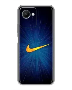 Чехол для Realme C30s с картинкой «Синий пульс Nike»