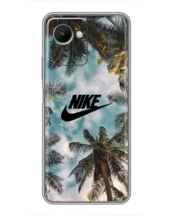 Чехол для Realme C30s с картинкой «Тропический принт Nike»