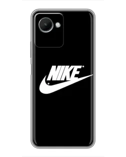 Чехол для Realme C30s с картинкой «Мазки краски Nike»