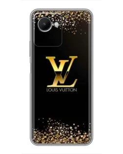 Чехол для Realme C30s с картинкой «LV — золотые искры»
