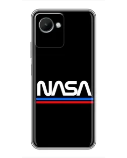 Чехол для Realme C30s с картинкой «NASA — классика Red Blue»