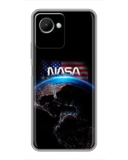 Чехол для Realme C30s с картинкой «Земля из космоса NASA»