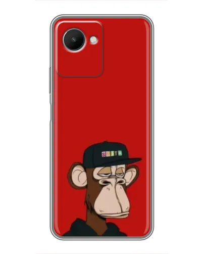 Чехол для Realme C30s с картинкой «Bored Ape — красный фон» Чехол для Realme C30s с картинкой «Bored Ape — красный фон»