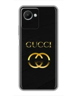 Чехол для Realme C30s с картинкой «Золотой логотип Gucci»