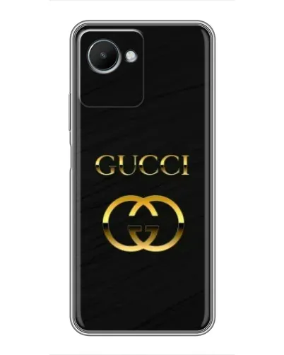 Чехол для Realme C30s с картинкой «Золотой логотип Gucci»