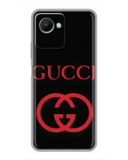 Чехол для Realme C30s с картинкой «Gucci — красный логотип»