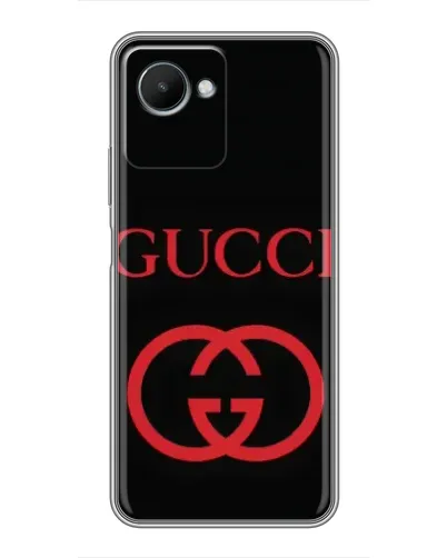 Чехол для Realme C30s с картинкой «Gucci — красный логотип»