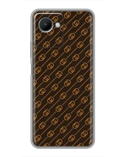 Чехол для Realme C30s с картинкой «Gucci — золотые диагонали»
