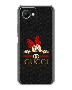 Чехол для Realme C30s с картинкой «Минни Маус Gucci — черный»