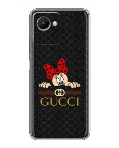 Чехол для Realme C30s с картинкой «Минни Маус Gucci — черный»