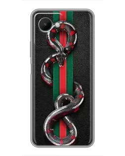 Чехол для Realme C30s с картинкой «Gucci — змея на полосе»