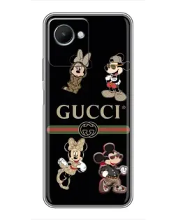 Чехол для Realme C30s с картинкой «Gucci — герои Disney и монограмма»