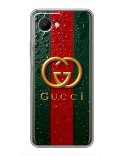 Чехол для Realme C30s с картинкой «Gucci — фирменная полоса и золото»
