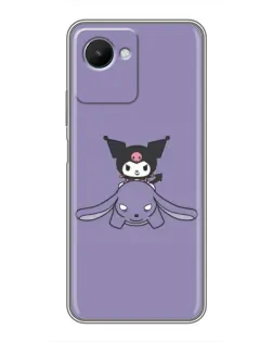 Чехол для Realme C30s с картинкой «Kuromi на лиловом фоне»