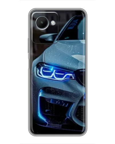 Чехол для Realme C30s с картинкой «Взгляд BMW с синими фарами»