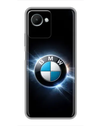 Чехол для Realme C30s с картинкой «BMW — неоновое сияние»