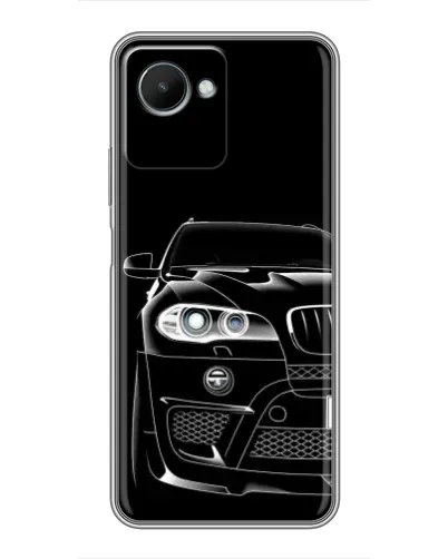 Чехол для Realme C30s с картинкой «Темный силуэт BMW»