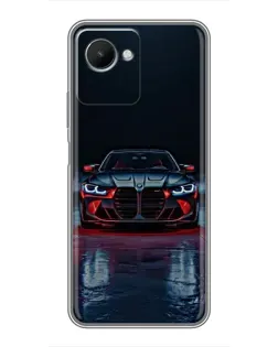 Чехол для Realme C30s с картинкой «BMW на мокрой дороге»