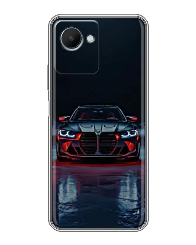 Чехол для Realme C30s с картинкой «BMW на мокрой дороге»