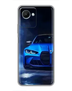 Чехол для Realme C30s с картинкой «Голубая BMW M4»