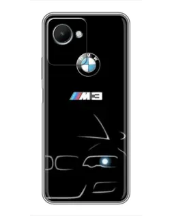 Чехол для Realme C30s с картинкой «Минималистичный принт BMW M3»