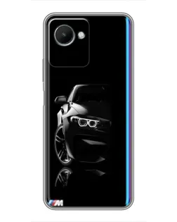 Чехол для Realme C30s с картинкой «Силуэт BMW в темноте»