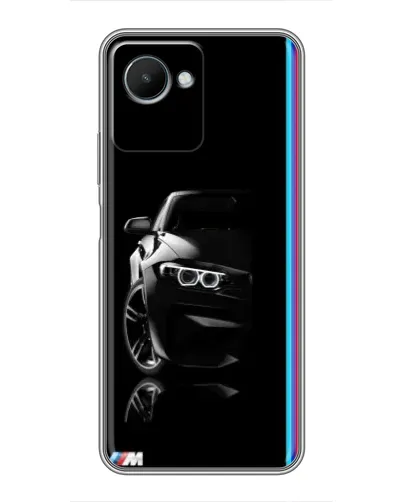 Чехол для Realme C30s с картинкой «Силуэт BMW в темноте»